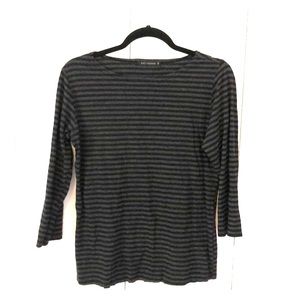 Gray and Black Striped Shirt